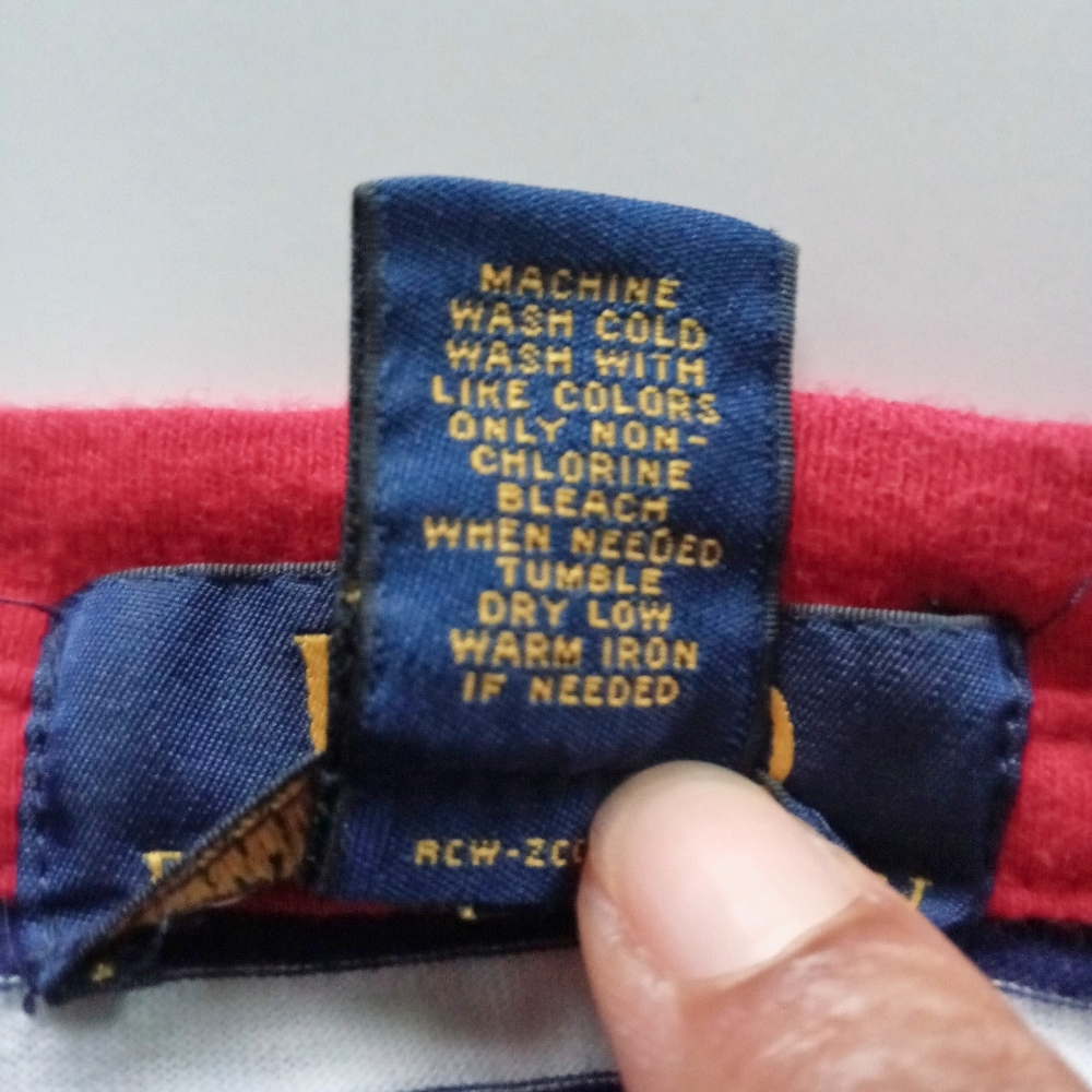 EUC Polo Ralph Lauren Boy's Red Collar Blue & White Stripped Shirt, Medium 10/12 - Picture 8 of 9